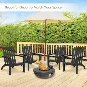 Costway Solid Acacia Wood Adirondack Chair Outdoor Patio Chair Lawn Chair