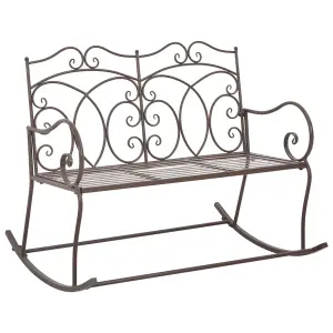 vidaXL Garden Bench 104 cm Iron Antique Brown