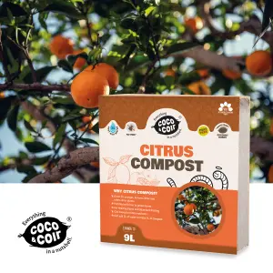 Coco & Coir Citrus Compost Brick Compact Potting Mix Makes 9L Peat Free Soil