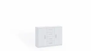 Bono Chest of Drawers in White Matt - A Modern Storage Masterpiece - W1200mm x H900mm x D400mm