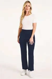 Bonmarche Navy Plain Yoga Pants, Size: 28