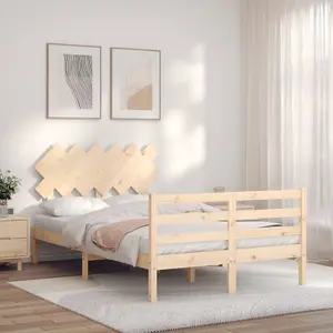 Berkfield Bed Frame with Headboard 120x200 cm Solid Wood