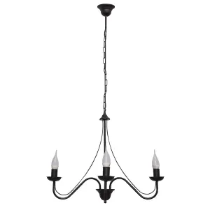 Luminosa Malbo Multi Arm Pendant Ceiling Light Black 60cm