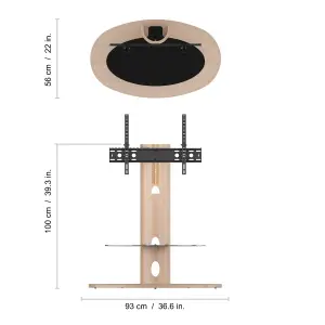 AVF FSL930CHEOW Chepstow Washed Oak TV Stand with Bracket for up to 65"