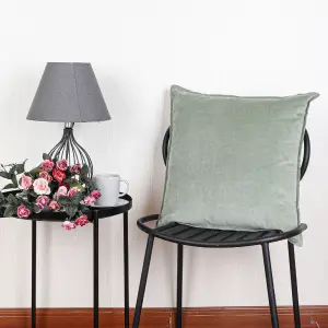 Velvet Green Plain Indoor Cushion (L)50cm x (W)50cm