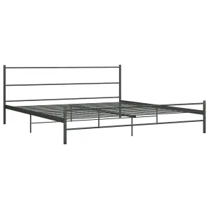 Berkfield Bed Frame Grey Metal 6FT Super King 180x200 cm