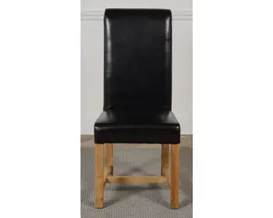 Washington Black Leather Dining Chairs for Dining Room or Kitchen