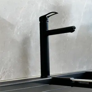 Liquida W16BL Single Lever 360 Degree Swivel Spout Black Kitchen Tap