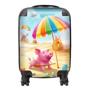 Pig On A Beach Holiday Suitcase - Small