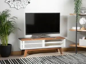 Beliani Retro TV Stand White TOLEDO