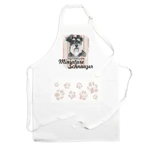 Purely Home Miniature Schnauzer Apron - Novelty Kitchen Gift for Dog Lovers