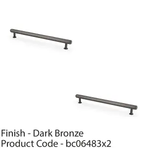 2 PACK - Industrial Hex T Bar Pull Handle - Dark Bronze 224mm Centres Kitchen Cabinet