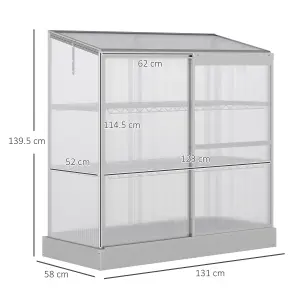 Outsunny 4x2ft 3-Tier Greenhouse Outdoor Plant Grow Aluminium Frame w/ Roof Door