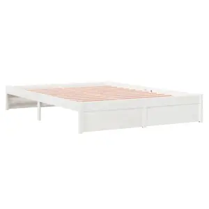 Berkfield Bed Frame White Solid Wood 150x200 cm King Size