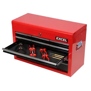 Heavy Duty 9 Drawer Top Tool Chest Storage Box Ball Bearing Slide Black and Red