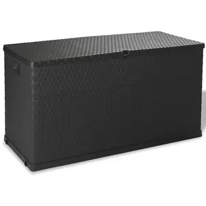 Berkfield Garden Storage Box Anthracite 120x56x63 cm PP Rattan