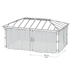 Palram - Canopia Dallas Grey Gazebo netting, Pack of 4 (L)2120mm (W)5070mm