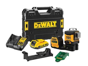 Dewalt DCE089D1G18 3 x 360 Green Multi Line Laser 12V 18V 1 x 2.0Ah Li-ion