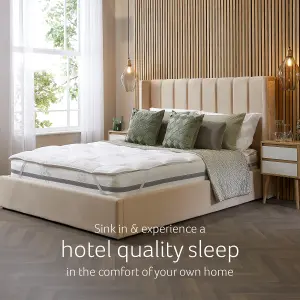 Snuggledown Luxurious Hotel Anti Allergy Mattress Topper Super King Bed Bouncy Anti Bacterial Cover Comfortable Hypoallergenic