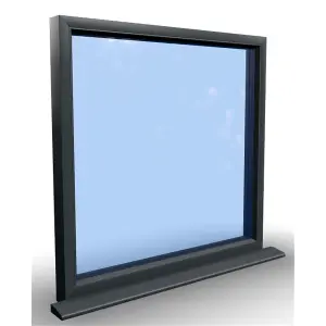 1045mm (W) x 1095mm (H) Aluminium Flush Casement Window - 1 Non Opening Window - Anthracite Internal & External