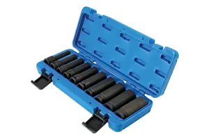 Laser Tools 7041 10pc Deep Impact Socket Set 1/2"D 12 Point 10-24mm