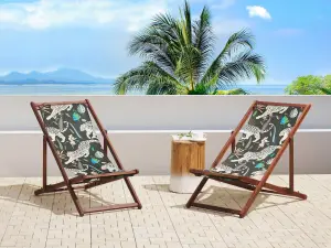 Sun Lounger Wood Dark Wood ANZIO