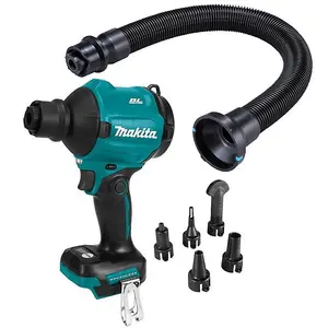 Makita DAS180Z 18v Brushless Dust Blower Inflator Deflator LXT + 5 Nozzle + Hose