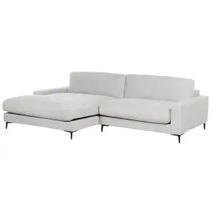 Right-Hand Corner Sofa MALOY Light Grey Chenille Right Hand