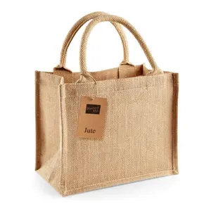 Westford Mill Jute Mini Gift Bag Natural (One Size)