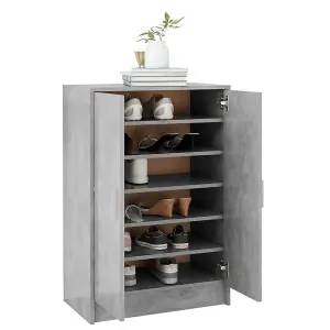 Berkfield Shoe Cabinet Concrete Grey 60x35x92 cm Engineered Wood