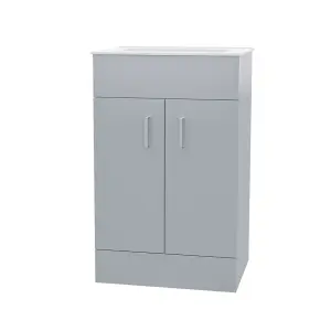 Nes Home Nanuya 500mm Floorstanding Slim Basin Vanity Unit Grey