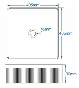 KEENWARE FLUTED SQUARE VANITY COUNTERTOP BASIN