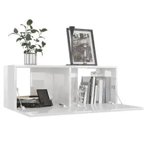 Berkfield TV Cabinets 4 pcs High Gloss White 80x30x30 cm Engineered Wood