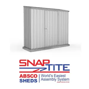 Absco Space Saver Pent Titanium Metal Garden Storage Shed 2.26m x 0.78m (7.5ft x 3ft)