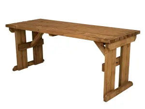 Hollies wooden garden table, outdoor pinic dining desk(5ft, Rustic brown finish)