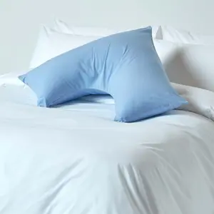 Homescapes Blue Egyptian Cotton V Shaped Pillowcase 200 TC