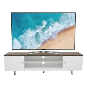 AVF Whitesands 1.9m TV Stand (Satin White & Wood)