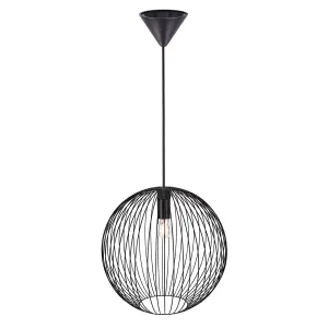 Nordlux Beroni 35 Indoor Dining Living Kitchen Hallway Pendant In Black (Diam) 35cm