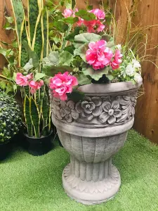 Flower design Stone cast Garden Vase