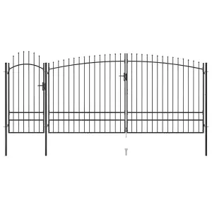 Berkfield Garden Fence Gate with Spear Top 5x2.45 m Black