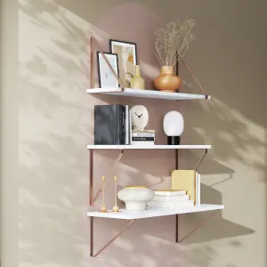 GoodHome Clever Copper effect Steel Shelving bracket (H)280mm (D)200mm