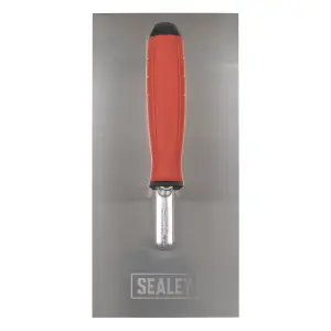 Sealey Stainless Steel 270mm Plastering Trowel Rubber Handle Soft Grip T7800