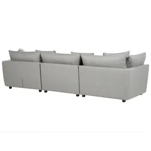 3 Seater Fabric Sofa Light Grey SIGTUNA