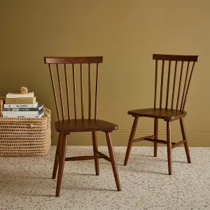 sweeek. Pair of wooden dining chairs Romie Dark wood colour 50.8x44.2x90 cm