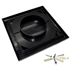 Black Gravity Grille 100 mm / 4" External Ducting Air Vent with Round Spigot and Non-Return Gravity Shutters for Extractor Fans