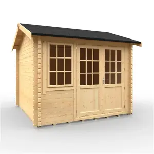 10ft x 10ft (2950mm x 2950mm) Horsforth "The Tallahassee Plus" 44mm Log Cabin With 1 Window