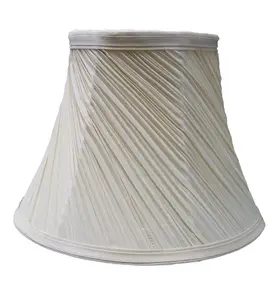 14" Mushroom Swirl Pleated Ceiling Table Lamp Shade - Cream