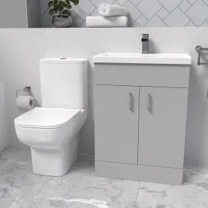 Nes Home Grey Basin Vanity and Close Coupled Toilet