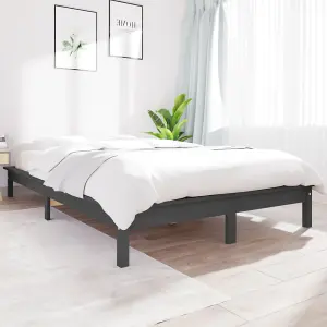 Berkfield Bed Frame Grey 160x200 cm Solid Wood Pine