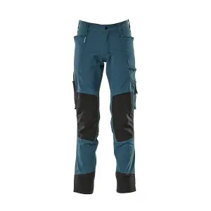 Mascot Advanced Stretch Trousers with Kneepad Pockets - Dark Petroleum   (31.5) (Leg Length - Long)